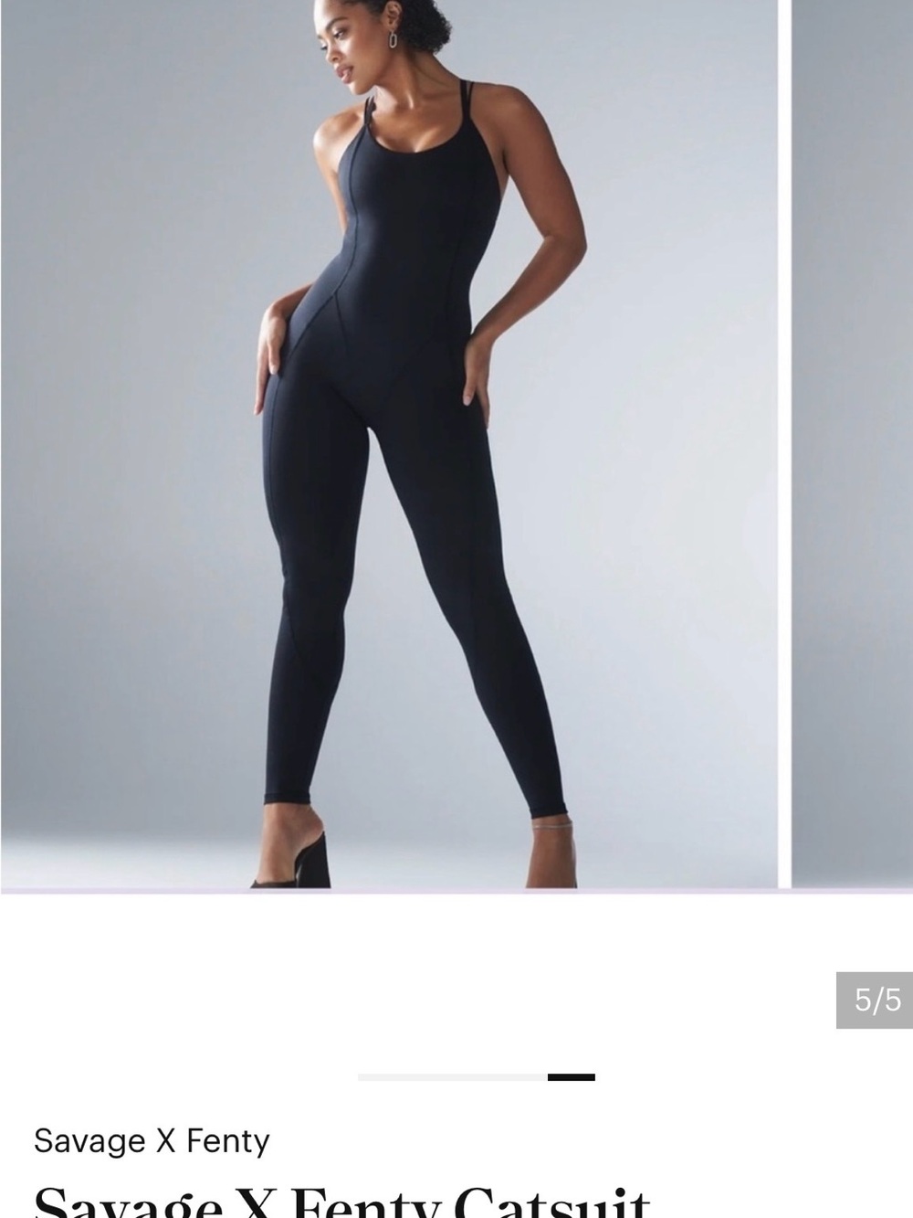 Savage X Fenty Black Fitted Catsuit Jumpsuit